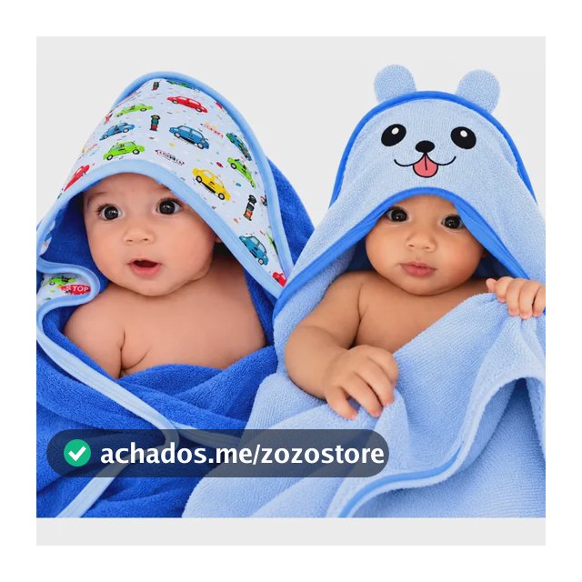 Kit 2 Toalhas De Banho Bebê Com Capuz E Orelhinha Infantil Azul