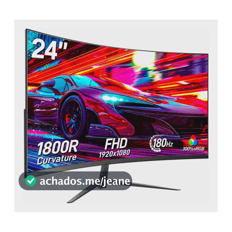Monitor Gamer Curvo 24'' Ips Full Hd 180hz 1ms Freesync Hdmi Preto 127/220v