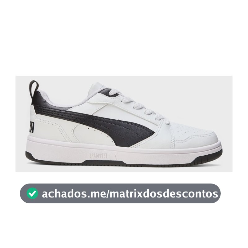 Tênis Casual Masculino Rebound V6 Low Puma Puma White-puma Black-puma Black Liso 39 Br