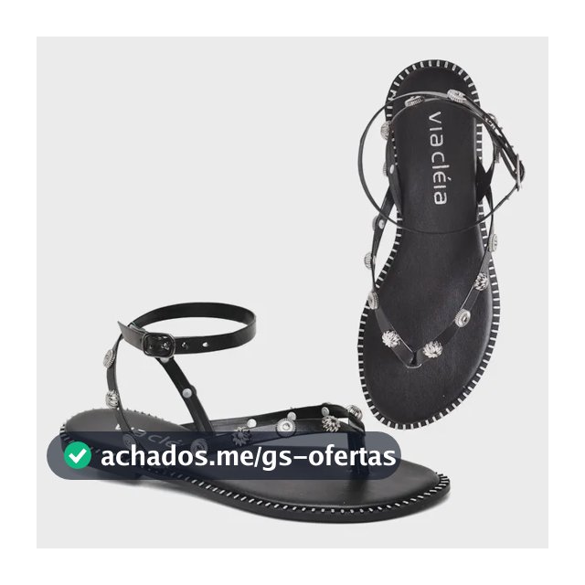 Rasteira Feminina Bico Quadrado Com Detalhes Spikes Sandália