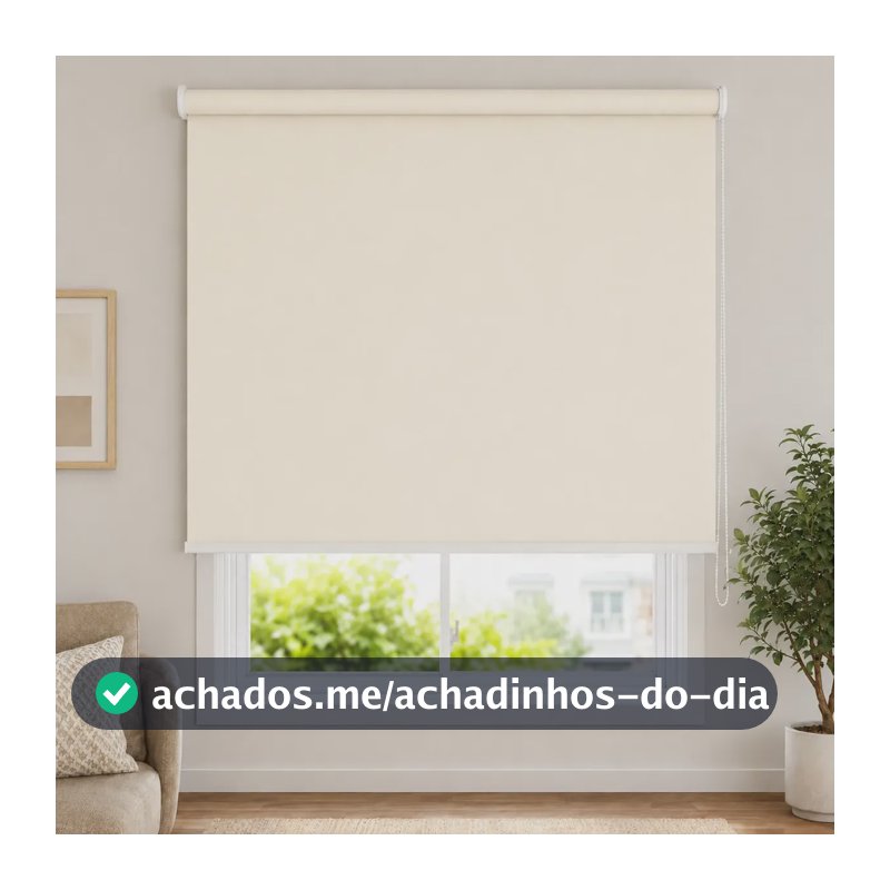 Cortina Rolô Blackout 1,60x1,60 Quarto Bege