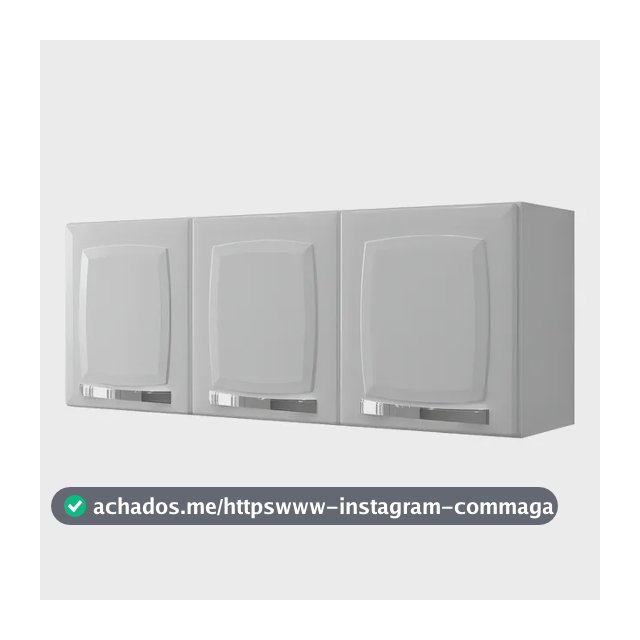 Armário Aéreo de Cozinha Branco Itatiaia 3 Portas Rose