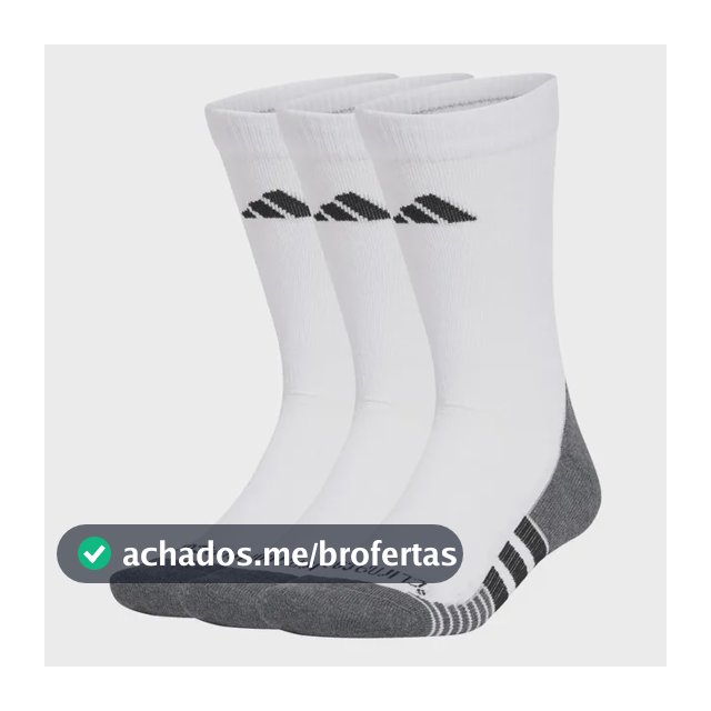 Kit 3 Pares De Meias Performance Climacool adidas Branco Liso M