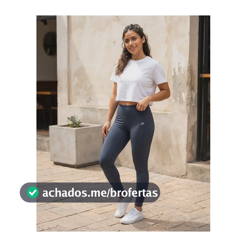 Calça Legging Feminina adidas Azul Liso M