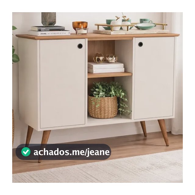 Buffet 2 Portas Aparador Cantinho Café Balcão Sala Retro Off White