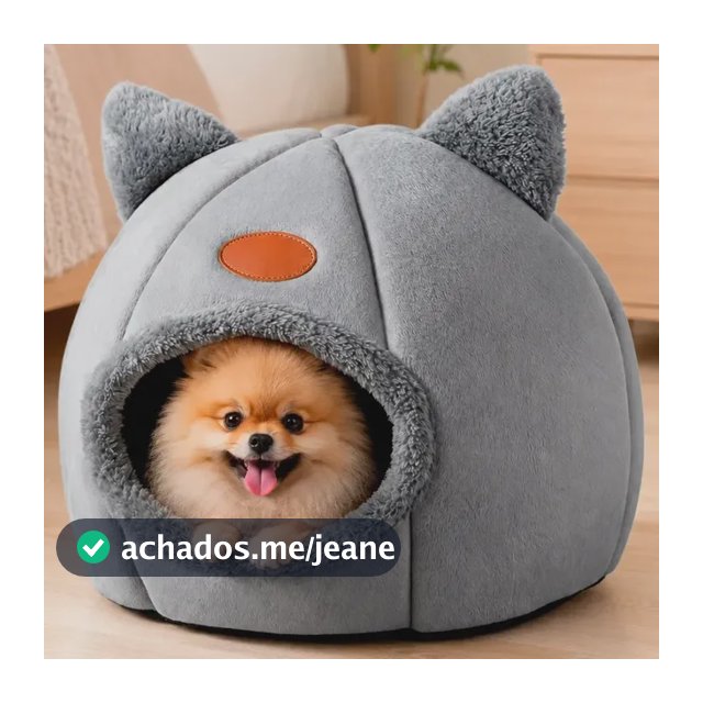 Caminha P/ Gato Cachorro Toca Redonda Casa Pelúcia Pet Cão Cor Cinza