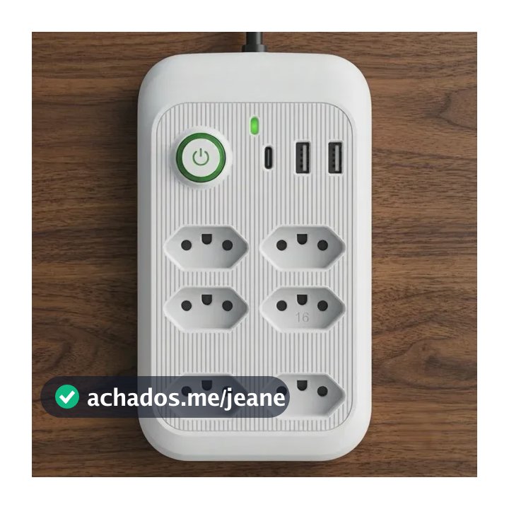Extensão Elétrica Tomadas Usb Type-c Bivolt 2m Chave Liga Jxb4 6+2+1