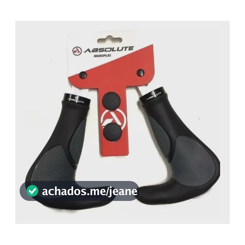 Manopla Bike Absolute Modelo EG3 Preto com Trava e Bar End MTB