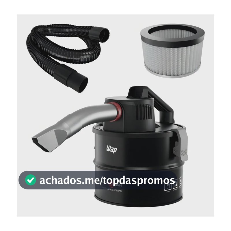 Aspirador de Cinzas WAP GTW ASH com Potência de 1400W Filtro HEPA Sugador de Pó Churrasqueira 127V