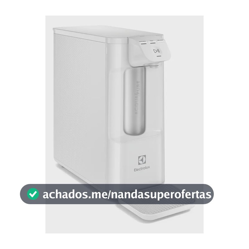 Purificador de Água Gelada Fria e Natural Eletronico Placa Compacto Electrolux PE12B com Filtro Carvão 6 meses ou 3000L Painel Touch Branco