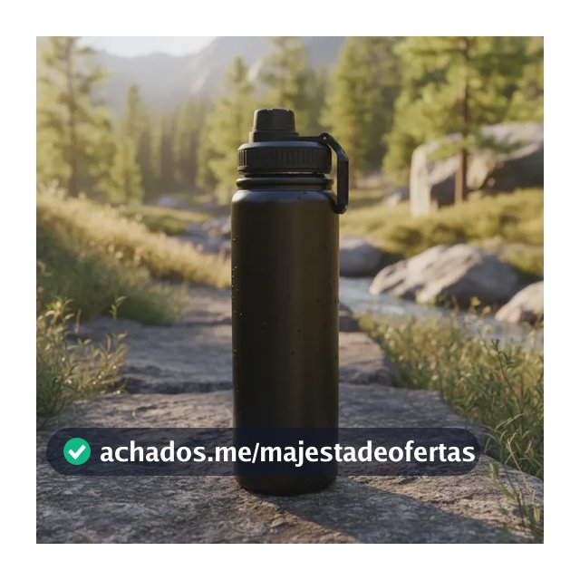 Garrafa Térmica Agua Inox Parede Dupla Quente Frio Com Tampa Preto