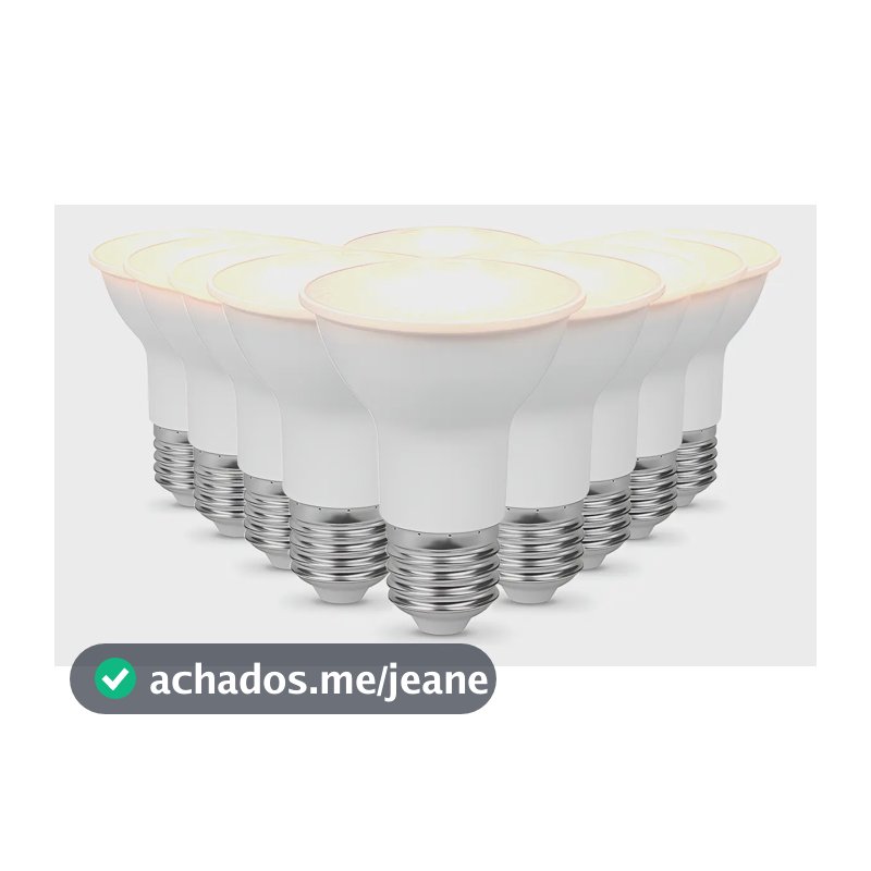 Kit 10 Lampada Led Par20 7w 3000k Branco Quente E27 110v/220v Branco Cod: ALUT001201-10 Alut By Avant