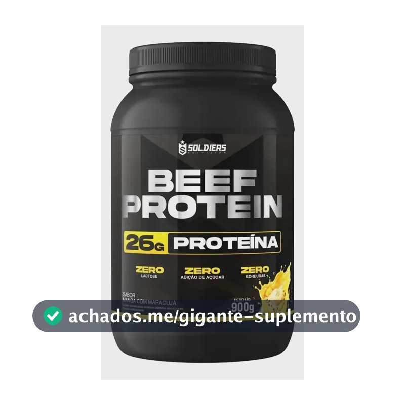 Proteína Beef Protein Zero Lactose Suplemento Alimentar Em Pó Manga Com Maracujá 900g - Soldiers Nutrition