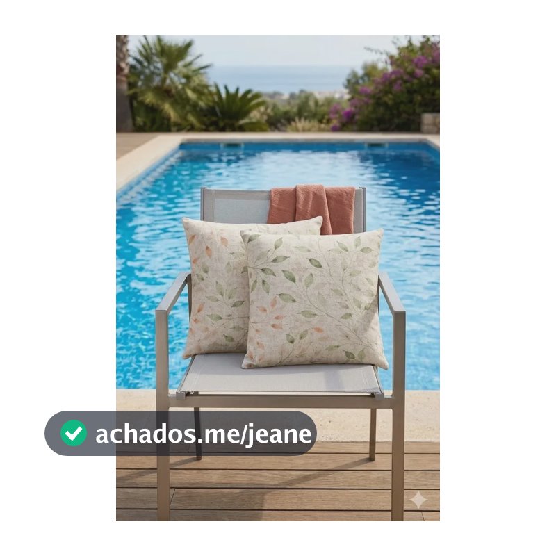 Kit 2 Capas De Almofada Impermeável Praia Piscina 45 X45 Cm Brise De Outono