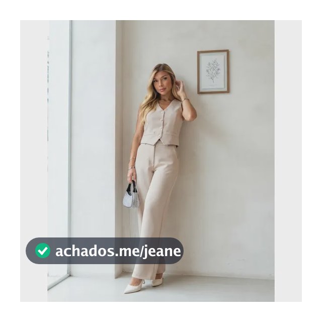Conjunto Feminino Calça E Colete Liso Social Alfaiataria