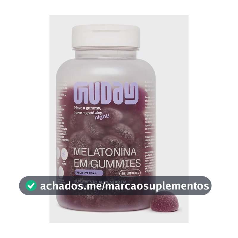 Melatonina Guday Sabor Uva Roxa 60 Gomas Vegano