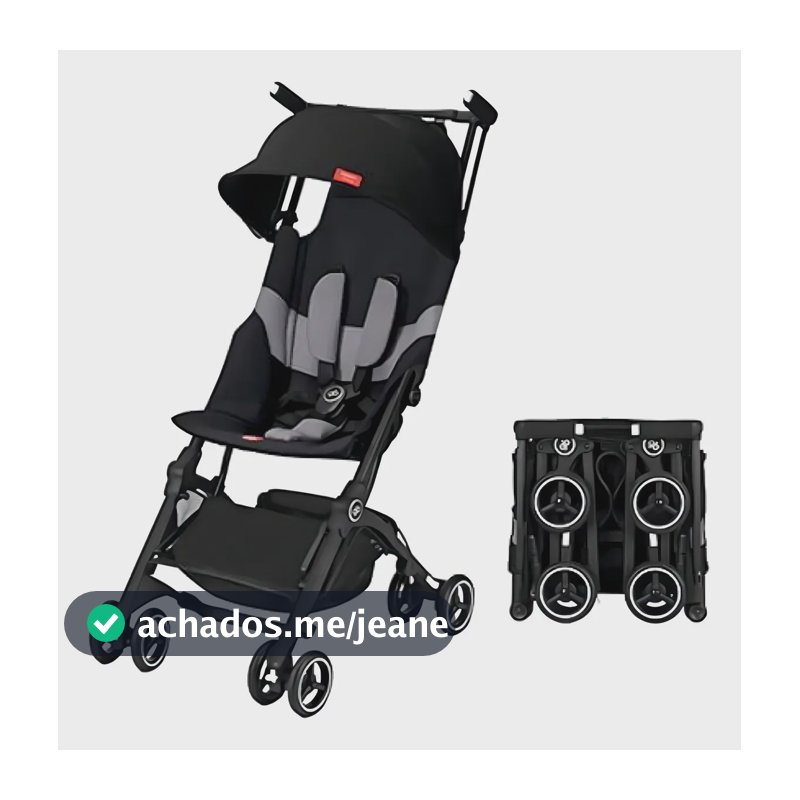 Carrinho de viagem leve Gb Pockit + All Terrain adequado para Avion Color Black Chassi Black