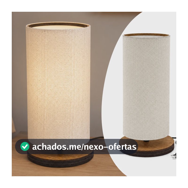 Abajur De Cabeceira Deli 29 Cm Luminária De Cômoda De Quarto Imbuia Branco 127/220v