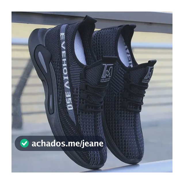 Tênis Masculinos De Malha Respirável, Sapatos Casuais De Ver Black 805 42