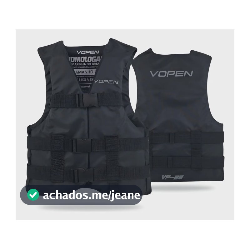 Colete Jetski Nylon Homologado Classe V Melhor Impacto Cor Preto Tamanho G1