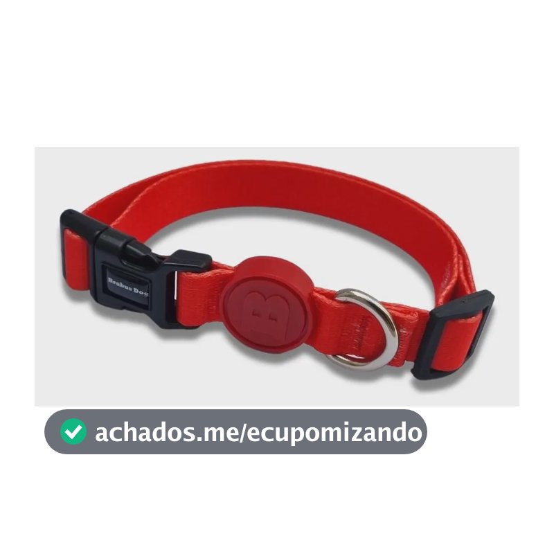 Coleira Regulável Para Cachorro Brabus Dog Vermelho M