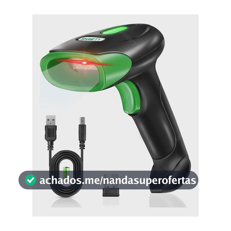 Leitor de Código de Barras Shawty Sem Fio 2D com Bluetooth e USB