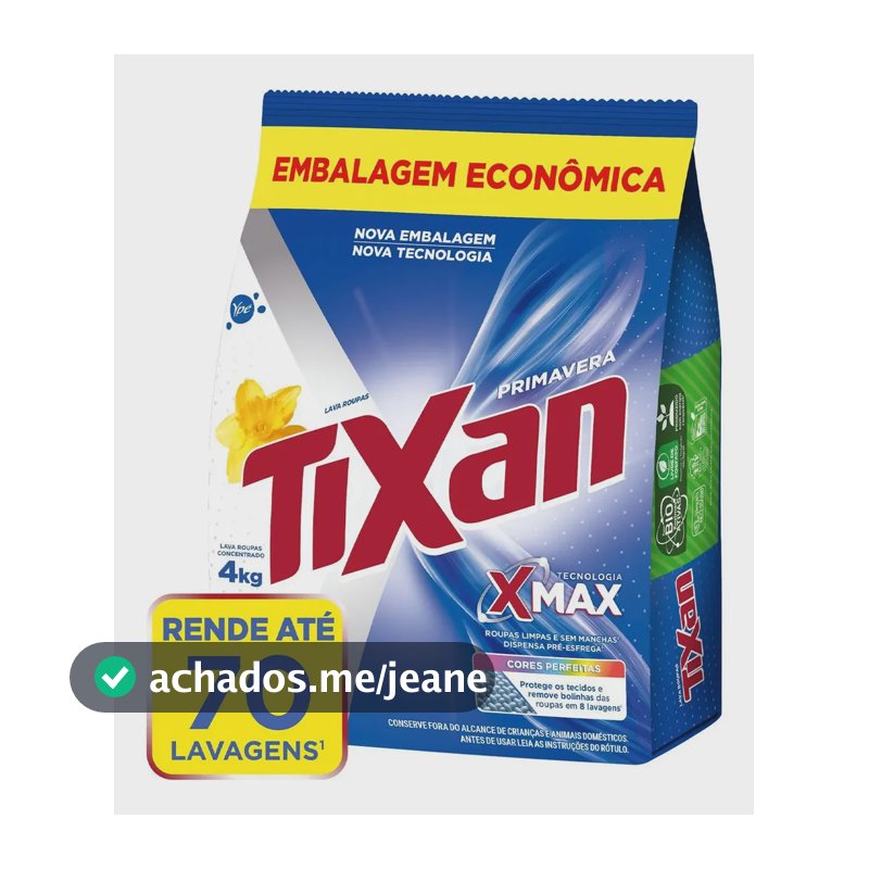 Sabão em Pó Tixan Ypê Primavera Sachê 4kg