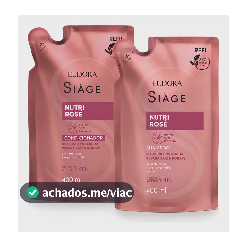 Kit Refil Siàge Nutri Rosé: Shampoo + Condicionador