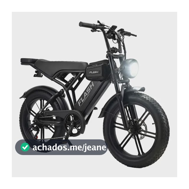 Bicicleta Elétrica Flash R02 1000w 32km/h Com Garupa E App Preto
