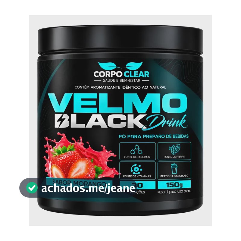 Velmo Black Drink Morango Original Morango