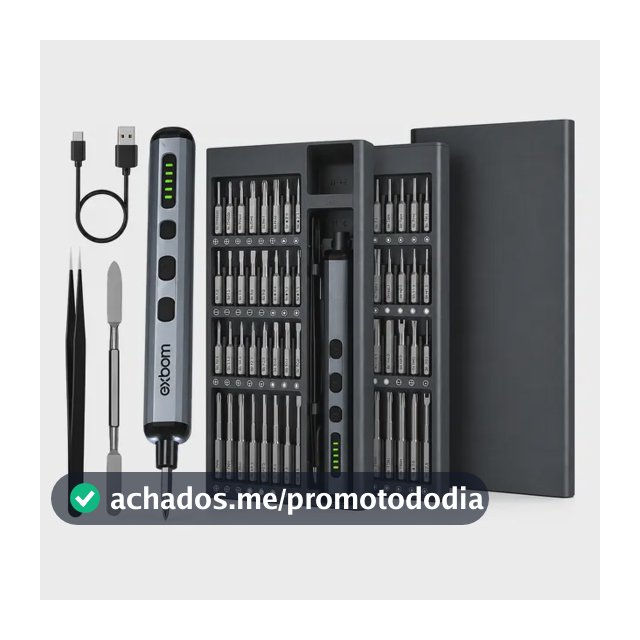 Chave De Precisão Elétrica 68 Em 1 Sem Fio Recarregável Cinza-escuro