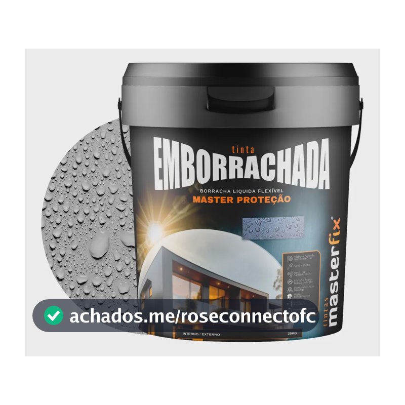Tinta Emborrachada Masterfix 4kg Impermeável Flexível Acabamento Fosco Cor Nanquim