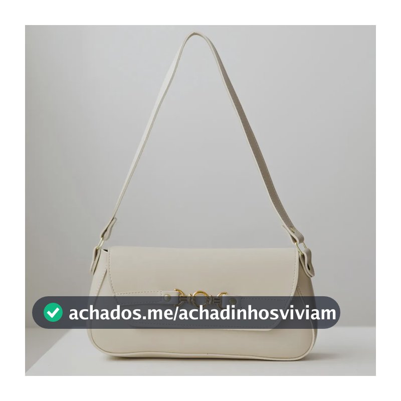 Bolsa De Ombro Baguete Tiracolo Média Feminina Casual Cor Creme