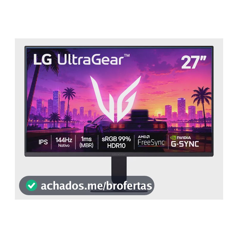 Monitor LG Ultragear 27 , 144hz, 1ms(mbr), Preto - 27g411b Preto 127/220v