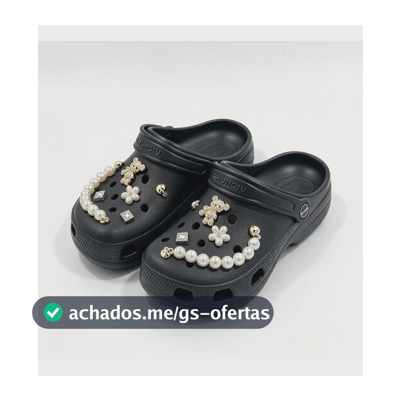 Babuche Sandalia Eva Leve Confortavel Antiderrap Acessorio Preto 37-38