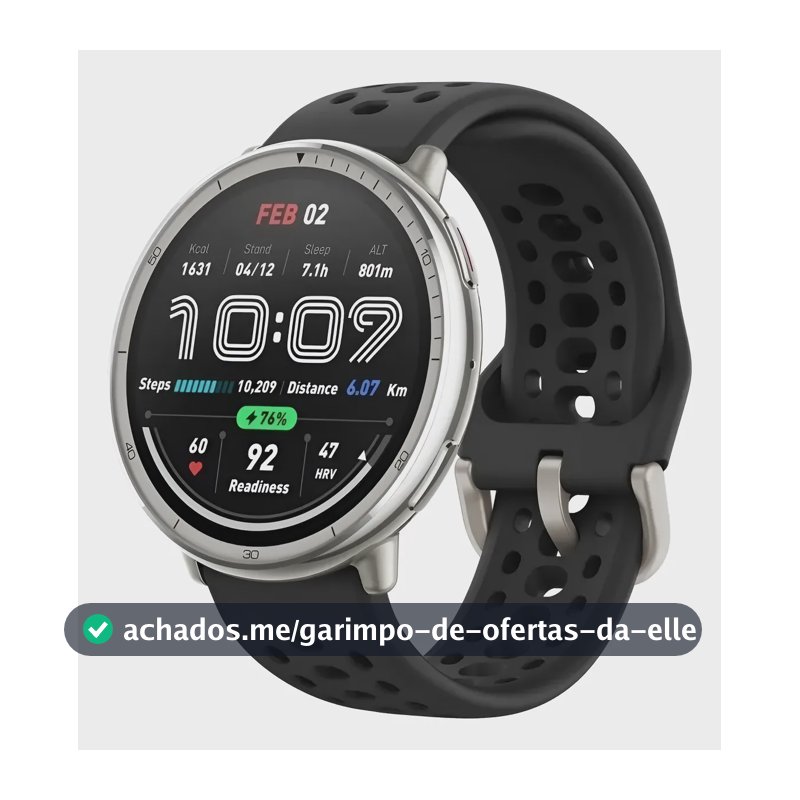 Amazfit Active 2 Silicone Smartwatch A2437 Caixa Prateado Pu Prateado Mesh Preto