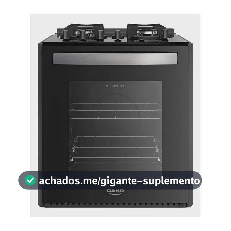 Fogão 4 Bocas de Embutir Dako Supreme Preto com Mesa de Vidro e Mega Chama Bivolt