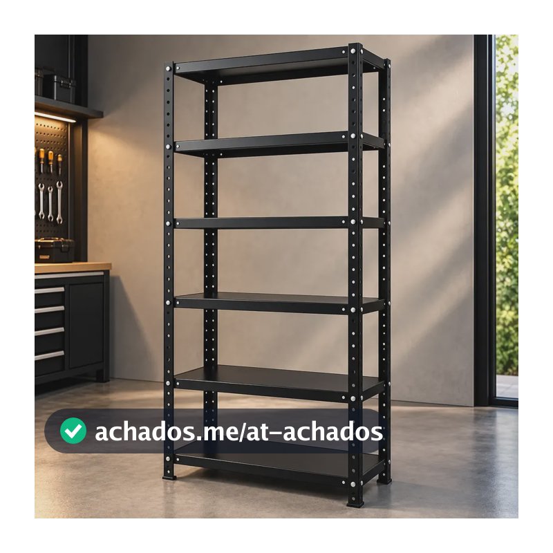 Estante De Aço 6 Prateleiras 198x70cm Multiuso Resistente Preto