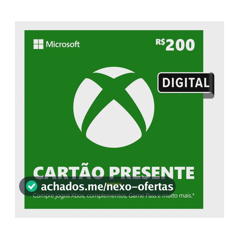 Xbox Cartão Presente R$ 200 Gift card (Digital)
