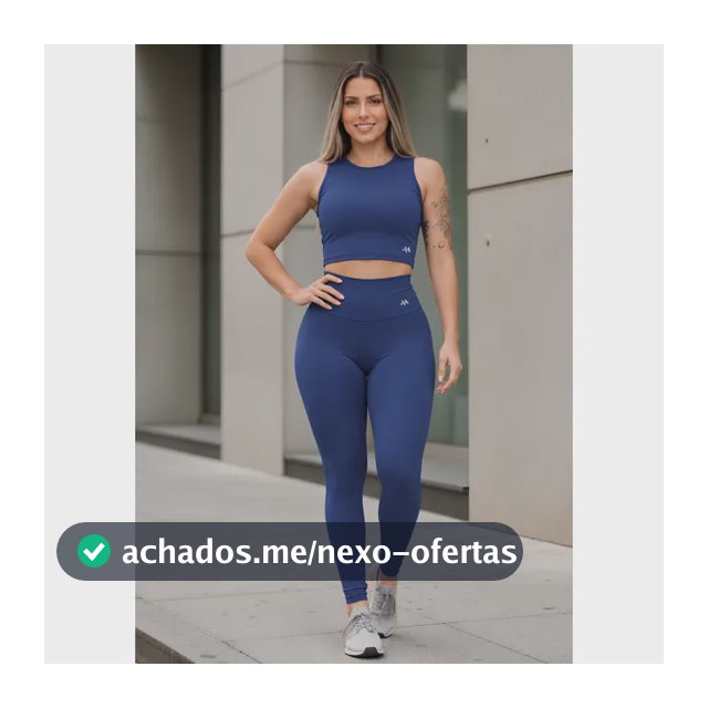 Conjunto Blackout Zero Transparência Legging E Cropped Suple Azul-marinho G