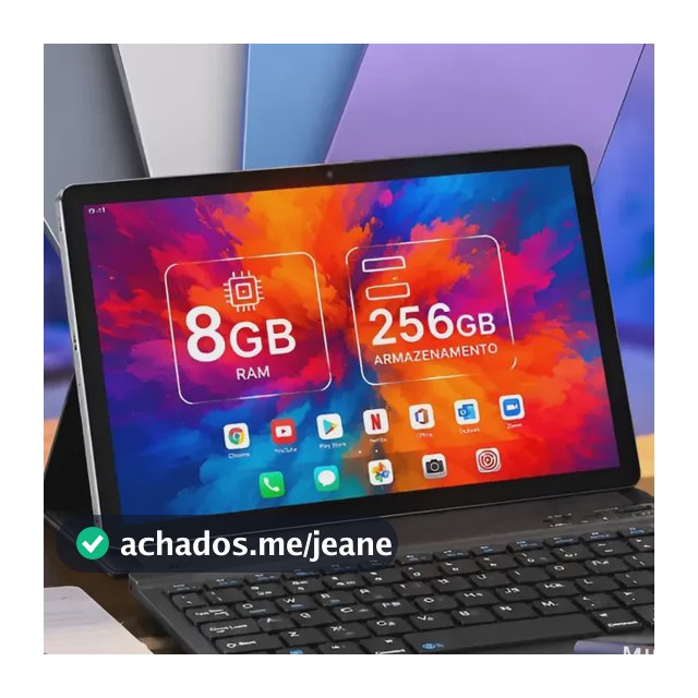 Tablet Profissional Android 10.1 Com Teclado Estudo Trabalho Azul 8gb 256gb