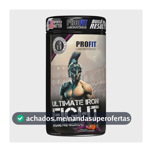 Suplemento em pó Pré Treino Ultimate Iron Fight sabor Açaí com guaraná x 270g - Profit Laboratórios
