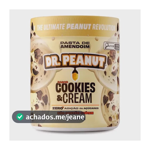 Suplemento em pasta Dr. Peanut Melhor Pasta de Amendoim amentoim cremosa sabor Cookies and cream x 600g