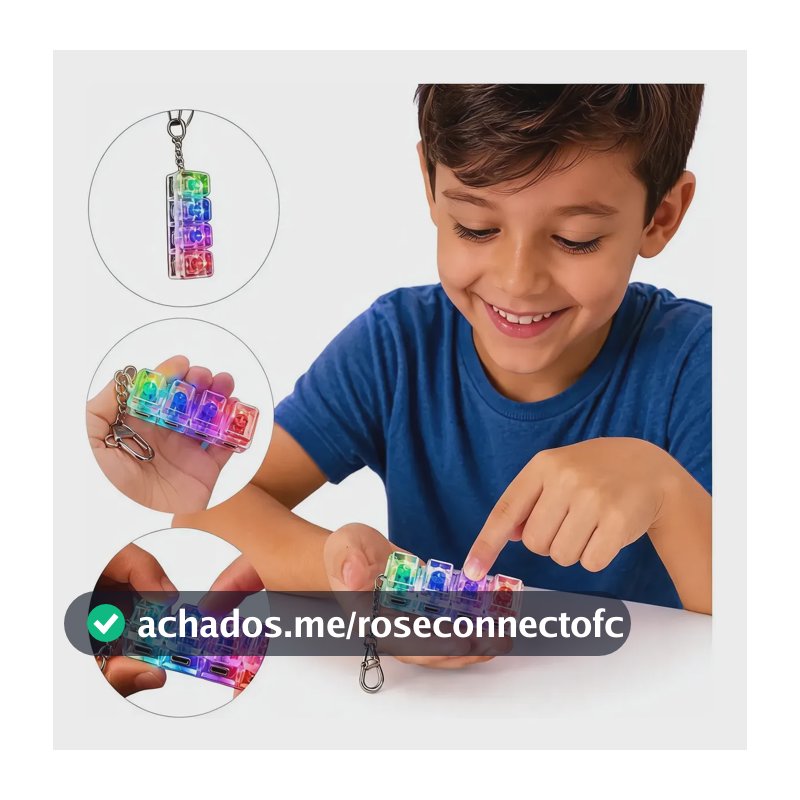 Teclado Clicker Sensorial Led Antiestresse Com Chaveiro Game