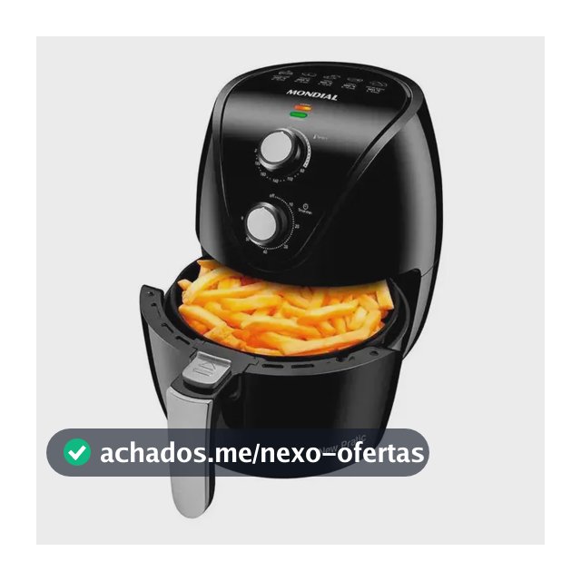 Air Fryer Fritadeira Eletrica Mondial +saude 1500w 3,5l Cor Preto 220v