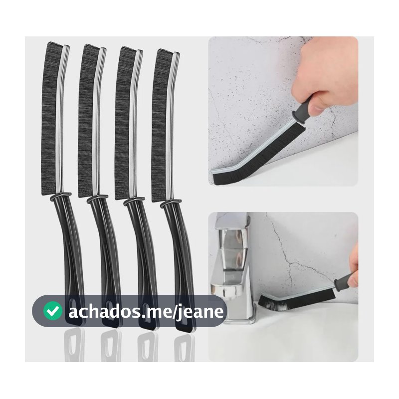 Kit 4 Escovas de Limpeza Multiuso Para Cantos Fendas Frestas Lacunas De Banheiro e Cozinha Pia Cuba Vaso Fogão Rejuntes