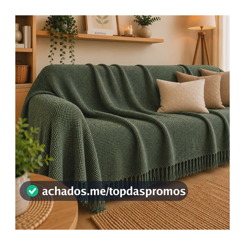 Manta Para Sofá Gigante Tipo Capa Protetora 180x300 Algodão Verde Militar