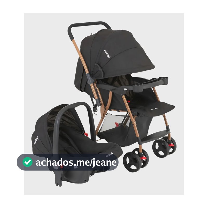 Carrinho De Bebe Com Bebe Conforto Owen Avanti Travel System - Preto - Marrom