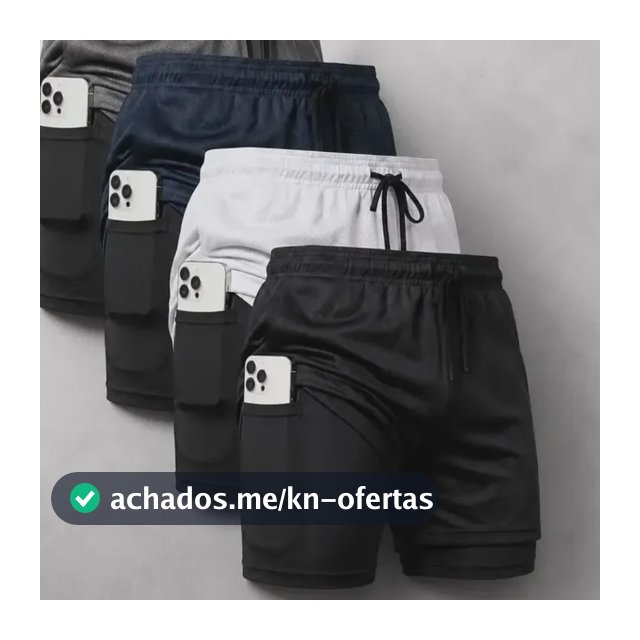 Kit 4 Shorts 2 Em 1 Dryfit Masculino Corrida Academia Treino