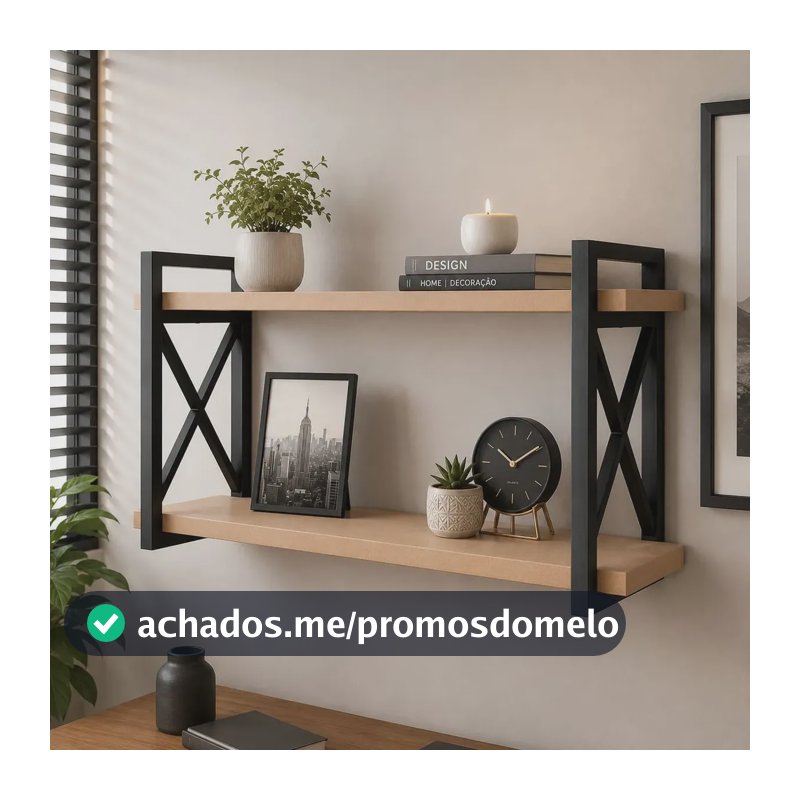 Prateleira De Parede Estilo Industrial Moderna Rústica 80cm